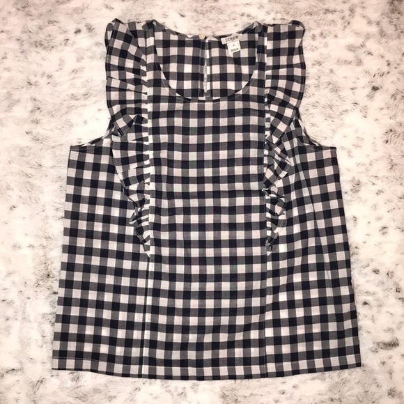 J. Crew Factory Tops - JCrew Factory - Ruffle Gingham Top